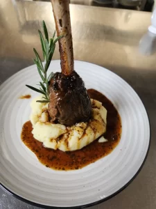 Lamb shank with mint sauce Lamb shank with mint sauce