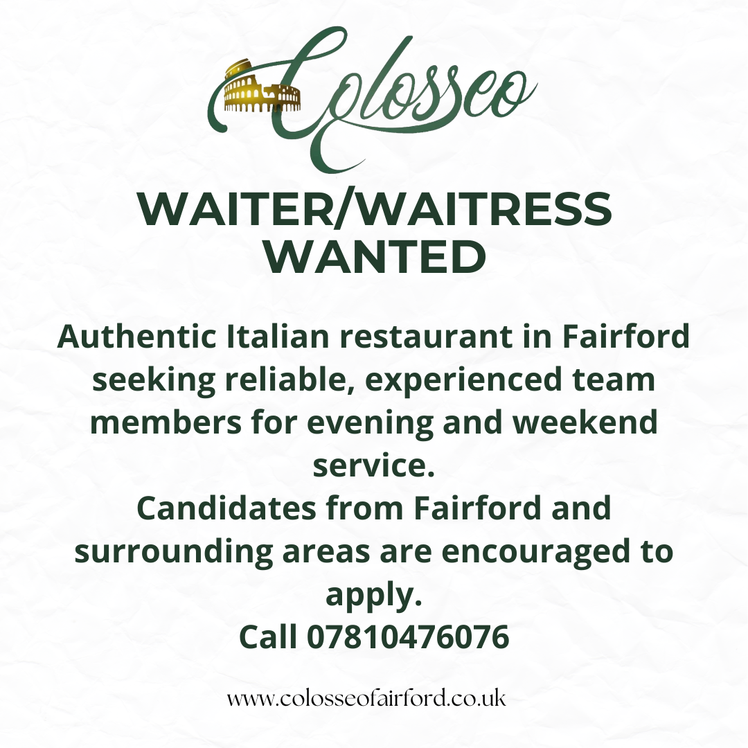 Waiter/Waitress wanted Call 07810476076